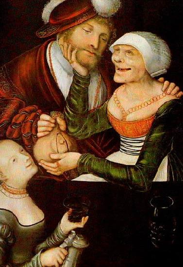 Lucas  Cranach The Procuress oil painting picture